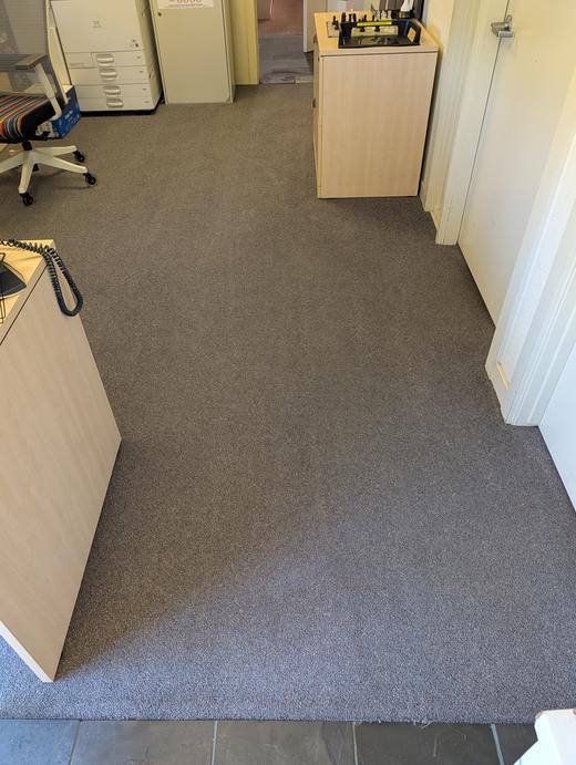 Office carpet after deep cleaning